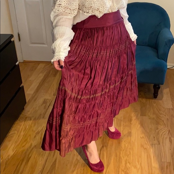 Ideology Budapest boho 100% silk skirt size 10 - Picture 3 of 12